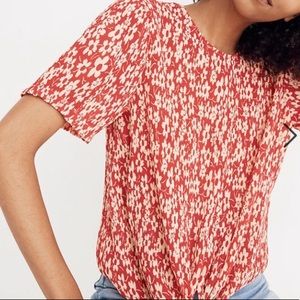 Madewell Crinkled Tie-Front Button Back Top